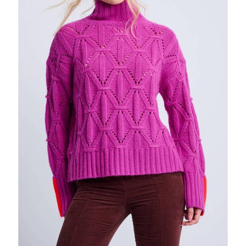 NEW LISA TODD women's the stand out sweater in hot orchid